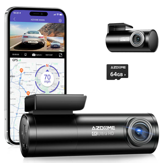 Ibotz M300S 2CH Dash Cam 4K with 5.8G WiFi GPS Voice Control WDR Night Vision 24H Parking Mode