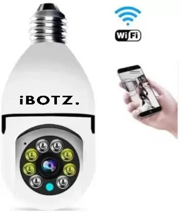 Ibotz Wi-Fi CCTV Camera 1080p Wireless PTZ Bulb Shape Indoor 360° Smart Home Security Camera. (Light Bulb Camera) (GK)