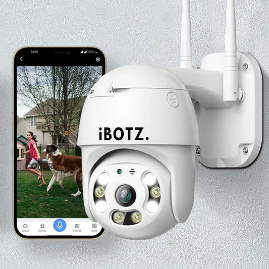 Ibotz UltraXR 2MP Outdoor Smart WiFi Wireless IP CCTV Security Camera | Colored Night Vision | 2-Way Audio | Motion Track | Cruise Mode | Support 128 GB Micro SD Card Slot