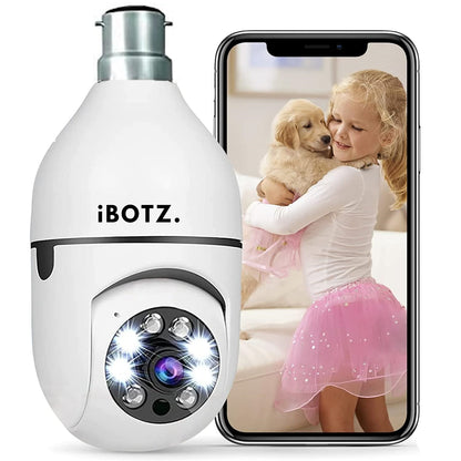 Ibotz Wi-Fi CCTV Camera 1080p Wireless PTZ Bulb Shape Indoor 360° Smart Home Security Camera. (Light Bulb Camera) (GK)