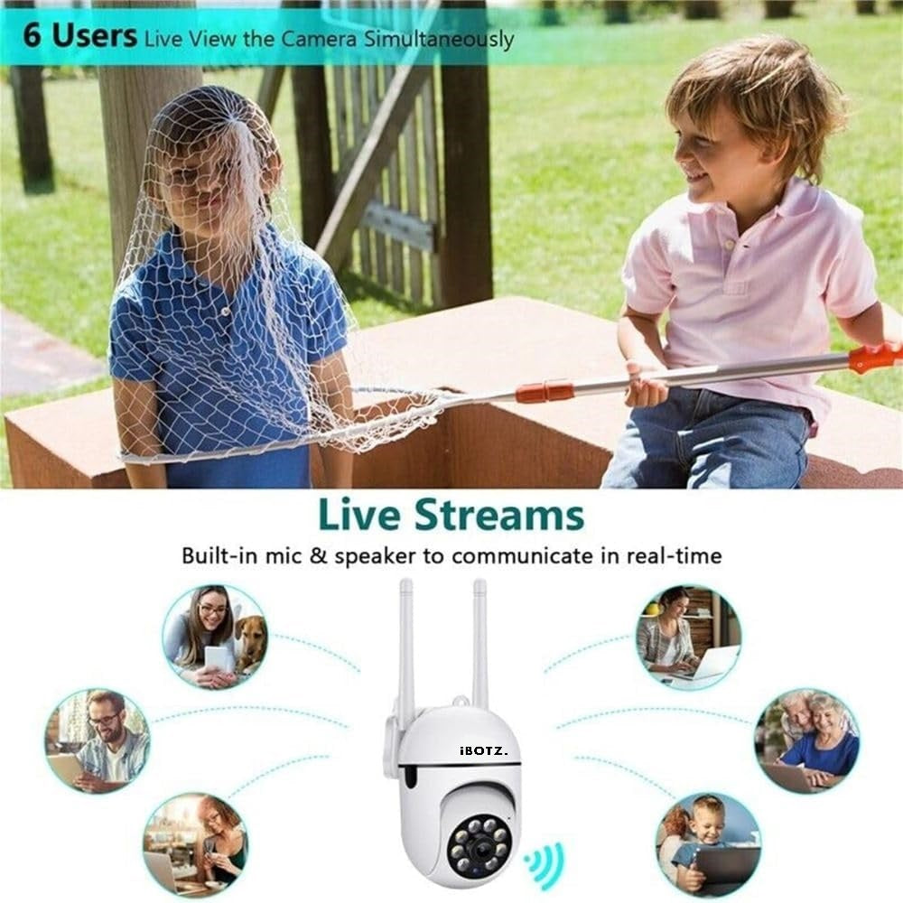 Ibotz Smart 3MP WiFi Indoor Fox Security Camera with Color Night Vision, 360° Rotation, Motion Tracking, Two Way Audio and Multi Users View