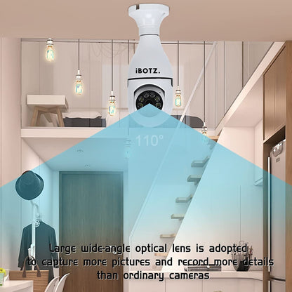 Ibotz Make In India - Wi-Fi CCTV Camera 1080p Wireless PTZ Bulb Shape Indoor 360° Smart Home Security Camera.