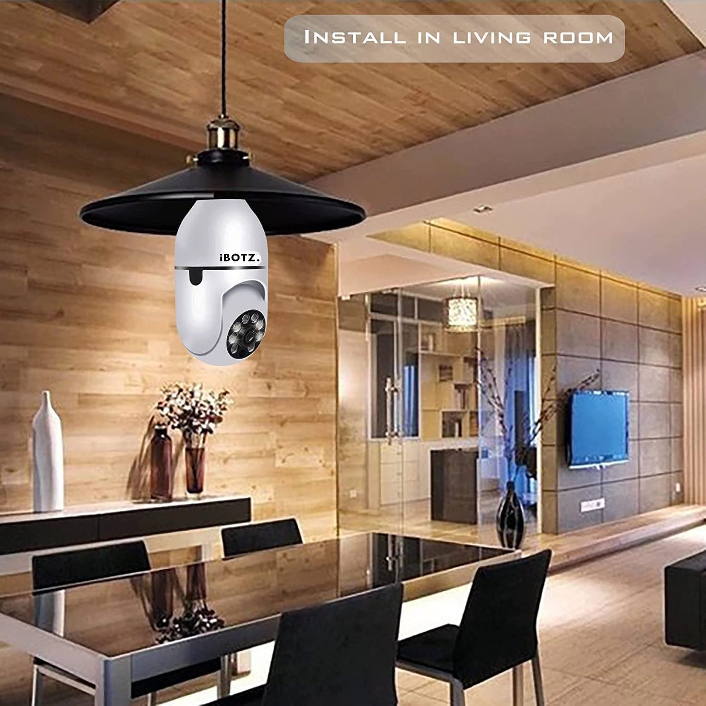 Ibotz Wi-Fi CCTV Camera 1080p Wireless PTZ Bulb Shape Indoor 360° Smart Home Security Camera. ( Light Bulb Camera)