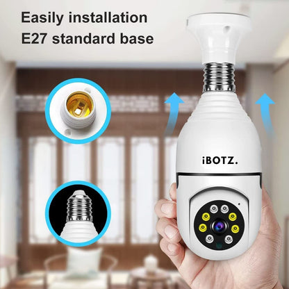 Ibotz Wi-Fi CCTV Camera 1080p Wireless PTZ Bulb Shape Indoor 360° Smart Home Security Camera. ( Light Bulb Camera)