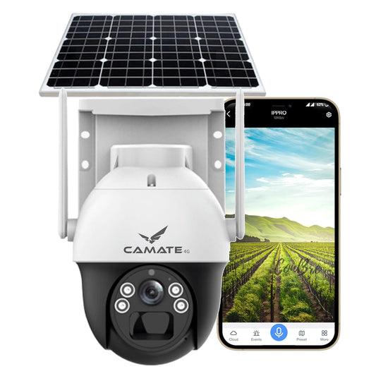 Ibotz Stellar Solar 4G SIM 4Mp Pan & Tilt Zoom CCTV Camera, Outdoor Camera, Weatherproof, 2 Way Talk, Motion Detect, Supports SD Card Up to 256 GB, Colored Night Vision, Alexa & Ok Google