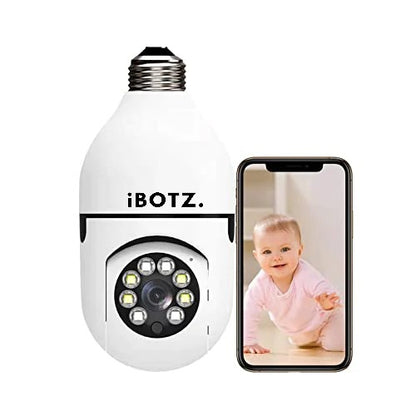 Ibotz Wi-Fi CCTV Camera 1080p Wireless PTZ Bulb Shape Indoor 360° Smart Home Security Camera. ( Light Bulb Camera)